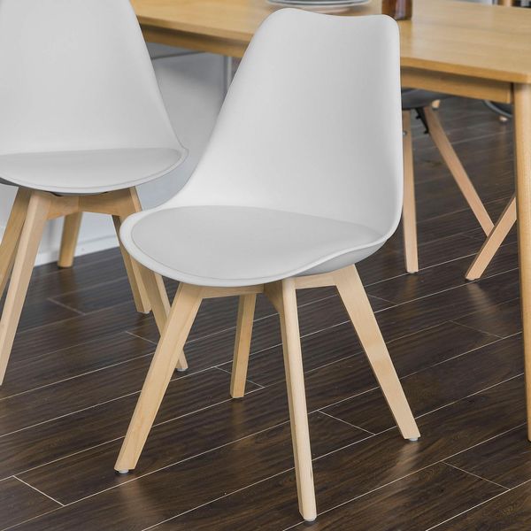 Sobuy Sedia Da Pranzo, Sedia Da Cucina, Sedia Da Scrivania Con Schienale, Sedia Imbottita FST58-W-image