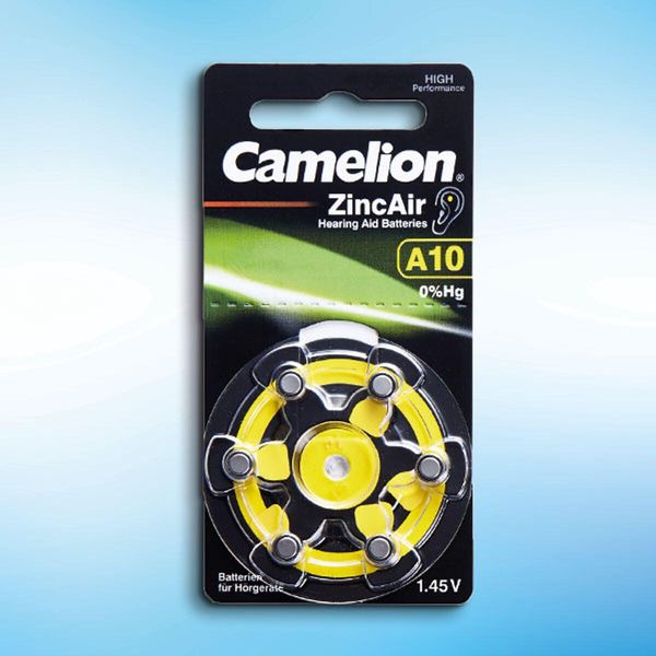 Camelion HöRgeraete Batteria Zinco-Aria A10 0% Mercurio/Hg Giallo 6 St - Batteria - 9V-Block-image