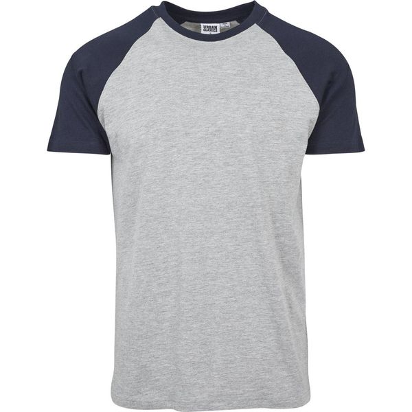 Urban Classics - Maglietta Raglan A Contrasto Grau / Navy - 3XL-image