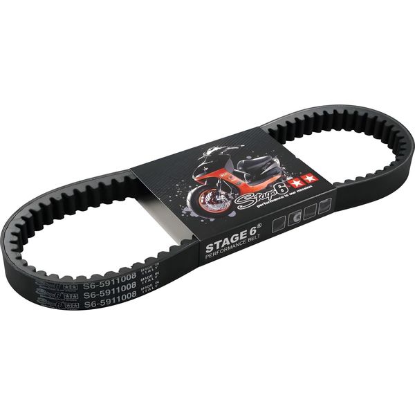 Cinghia Trapezoidale Stage6 Maxidrive Compatibile Con Piaggio Leader / Quasar / Lem 125-150Cc 4T, L=814Mm / L=22.5Mm / H=10.2Mm / W=30°-image