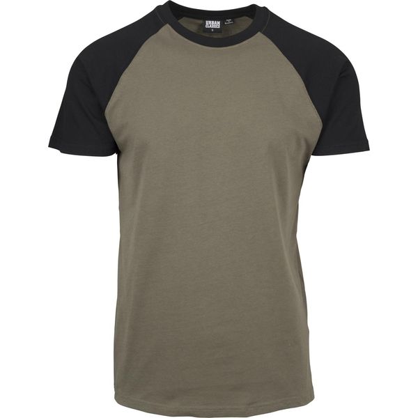 Urban Classics - Maglietta Raglan A Contrasto Oliv / Schwarz - L-image