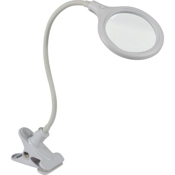 Lampada Da Scrivania A Led Con Clip E Lente D'ingrandimento - 5 Diottrie - 6 W - 30 Led - Bianca-image