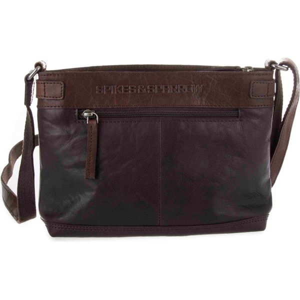 Spikes & Sparrow Pelle Borsa A Tracolla Bronco Crossover Dark Brown Marrone-image