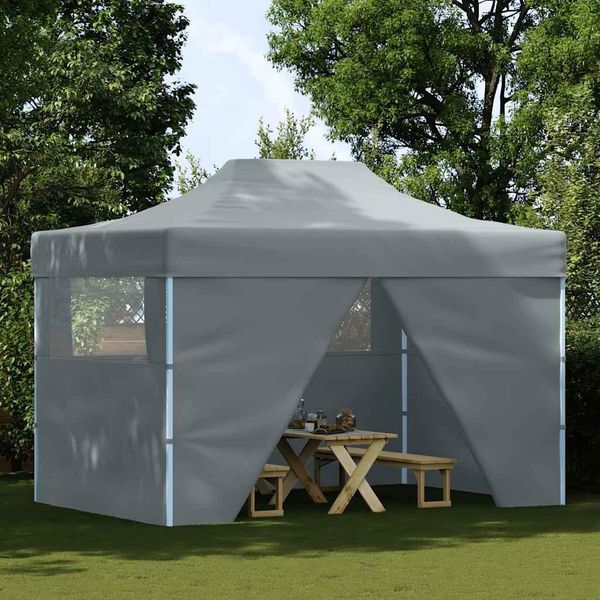 Tenda Pieghevole Pop-Up Con 4 Pareti Laterali 3 X 4,5 M Antracite-image