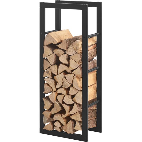 Rastrelliera Per Legna Da Ardere TäBy Rastrelliera Per Legna Da Ardere Internamente Esternamente In Metallo 40 X 25 X 100 Cm Supporto Per Legna Da Accatastare Supporto Per Legna Da Ardere Nero-image