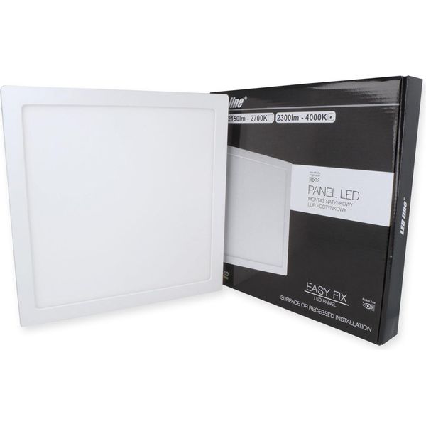 Pannello Led Da 24W Plafoniera Ultra Sottile Da 14 Mm Luce Spot Bianco Neutro 2150 Lumen Angolare-image