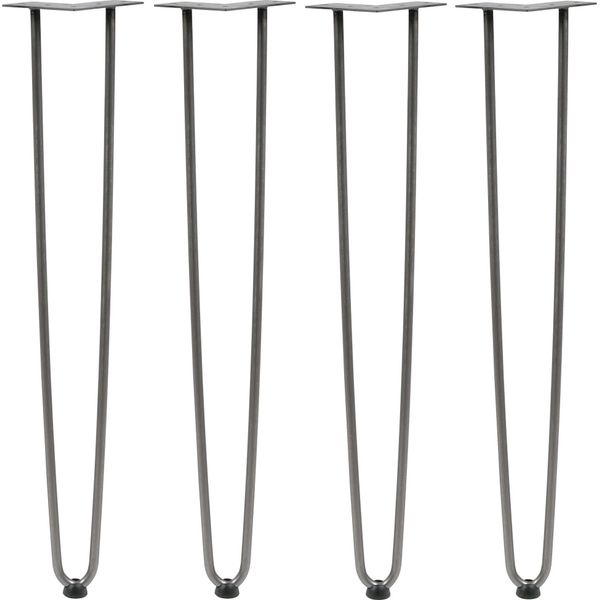 Zelsius Set Di 4 Gambe A Forcella, 71 Cm, Acciaio Grezzo, Gambe Da Tavolo A 2 Montanti-image