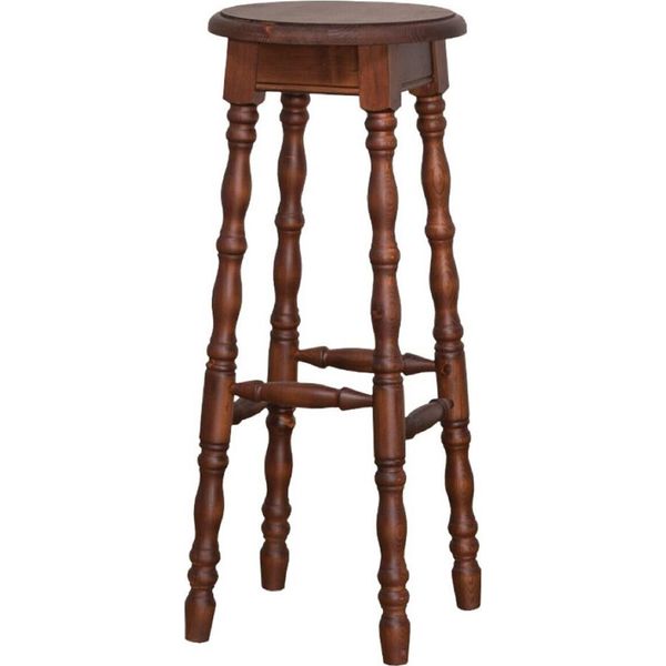 Casa Padrino Sgabello Da Bar In Stile Country Marrone 35 X 35 X H. 82 Cm - Sgabello Da Bar In Legno Massiccio In Stile Country-image