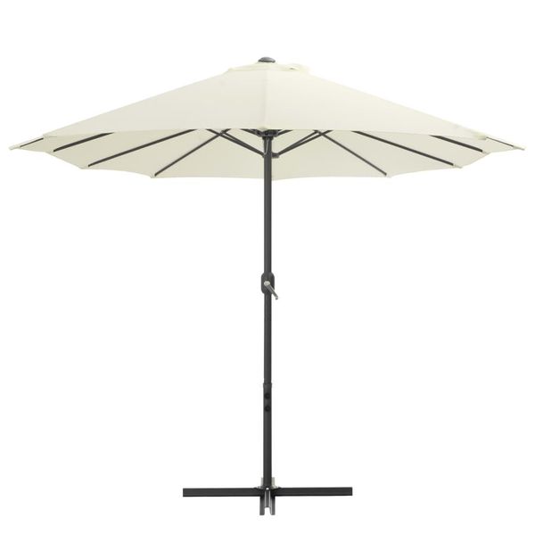 Vidaxl Ombrellone Con Palo In Alluminio 460X270 Cm Bianco Sabbia-image