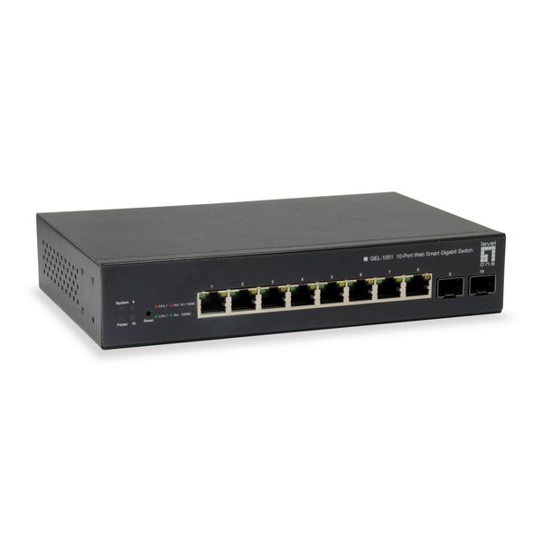 Levelone GEP-1051 - Switch - Smart - 8 X 10/100/1000 (Poe+) + 2 X Gigabit Sfp - Desktop, Montabile Su Rack - Poe+ (70-image