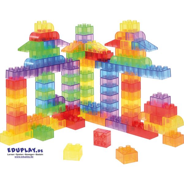 Eduplay 120574 Blocchi Da Costruzione Trasparenti, Plastica, Trasparenti, 90 Pezzi (1 Set)-image