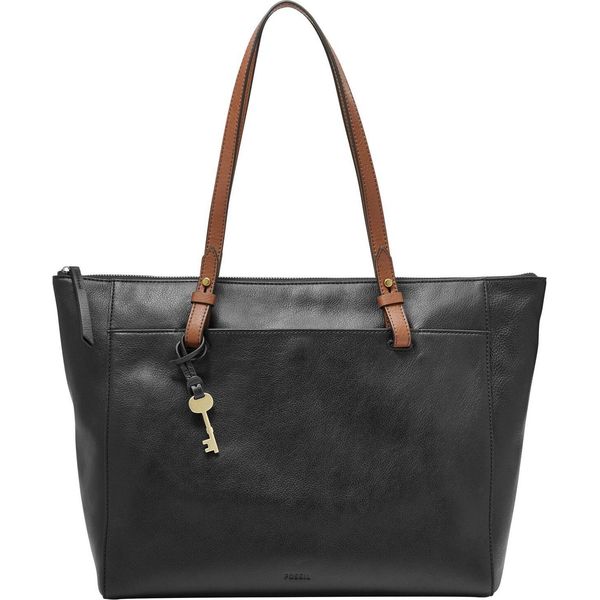 Fossil Pelle Borsa Shopper Borsa A Tracolla Rachel Tote Black Nero-image