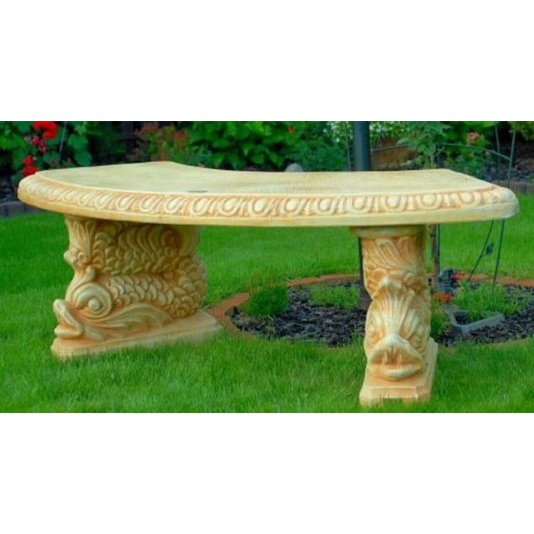 Panchina Da Giardino Casa Padrino / Panchina Da Parco Beige 138 X 45 X H. 49 Cm - Panchina Da Giardino Curva In Stile Orientale - Mobili Da Giardino-image
