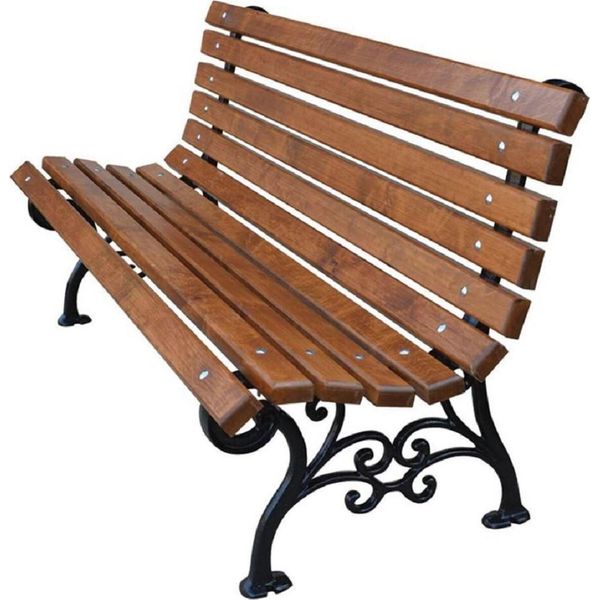 Casa Padrino Panchina Da Giardino In Stile Liberty Marrone/Nero 180 X 42 X H. 73 Cm - Panchina Panchina In Legno - Arredo Giardino-image