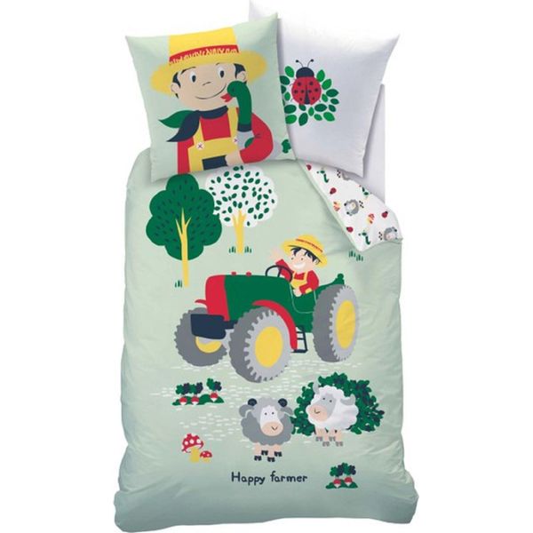 Biancheria Da Letto Per Trattore Happy Farmer 135 X 200 Cm 80 X 80 Cm-image