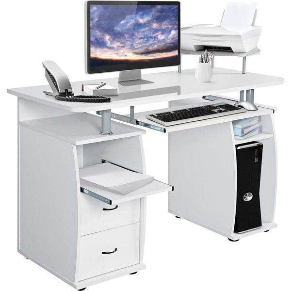 3Dekansje Scrivania Da Costa Scrivania Per Computer Scrivania Per Ufficio Scrivania Per Pc Con Vassoio Per Stampante, Minirotella Per Tastiera-image