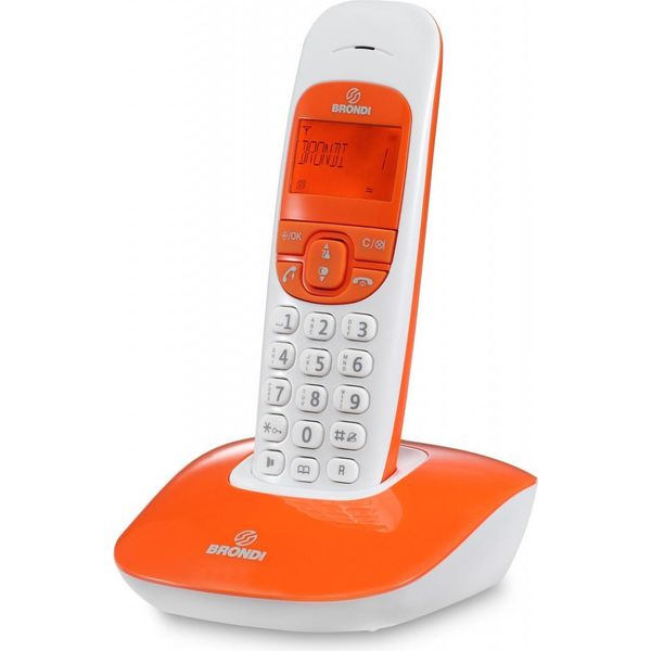 Brondi Nice Telefono Dect Arancione Bianco Vivavoce Identificatore Di Chiamata-image