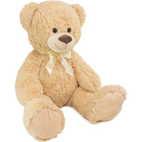 Brubaker Xxl Orsacchiotto 100 Cm - Peluche Grande - Peluche Con Fiocco, Beige-image