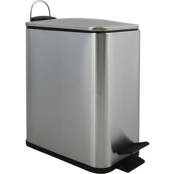 Cestino Per Cosmetici Spirella Da 5 Litri In Acciaio Inox Con Chiusura Ammortizzata E Contenitore Interno "Erik"" Cestino Per Bagno Softclose Cestino Per Rifiuti Argento"-image