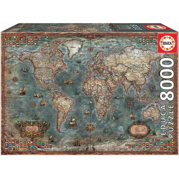 Educa Puzzle 9218017 - Mappa Storica Del Mondo - Puzzle Da 8000 Pezzi-image