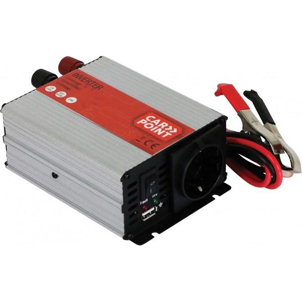 Carpoint Inverter 12V>230V 300W Terminali Batteria Presa Francese/Belga-image