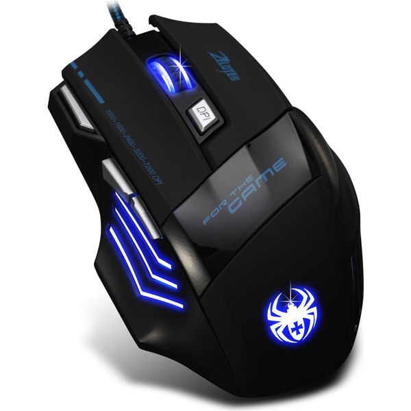 Zelotes T-80 Mouse Da Gioco 7200 Dpi Retroilluminato Multi Colour Led Mouse Ottico A 7 Pulsanti Mouse Da Gioco Usb Cablato Per Giocatori Professionisti-image