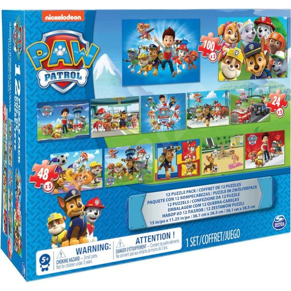 Spinmaster - Paw Patrol - Scatola Di Puzzle Con 12 Puzzle (24, 48, 100)-image