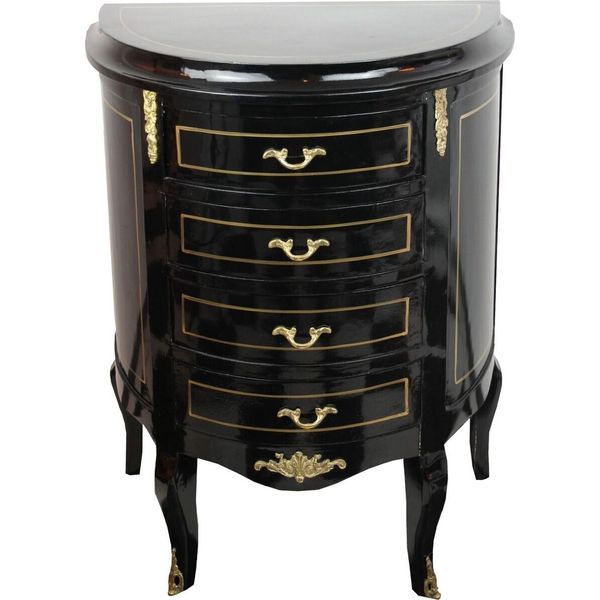 Casa Padrino Cassettone Barocco Nero/Oro Larghezza 68 Cm - Mobili In Stile Antico-image