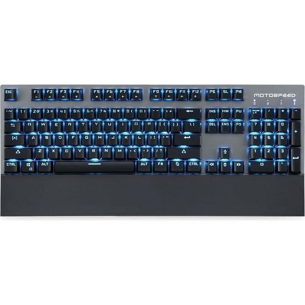 Tastiera Meccanica Motospeed GK89, 104 Tasti | Connessione Dual-Mode (Wireless 2,4 Ghz + Usb) | Retroilluminazione Monocromatica Rgb | 6 Effetti Luminosi A Led, Nero-image