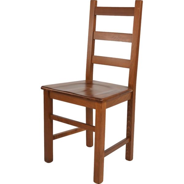 T M C S Tommychairs - Sedia Rustica Per Cucina E Sala Da Pranzo, Struttura Robusta In Legno Di Faggio, Laccata Nel Colore Noce Chiaro E Seduta In Legno-image