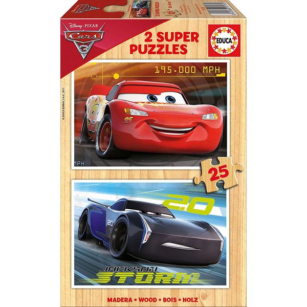 Educa Puzzle In Legno Cars 3, 2X25 Pezzi-image