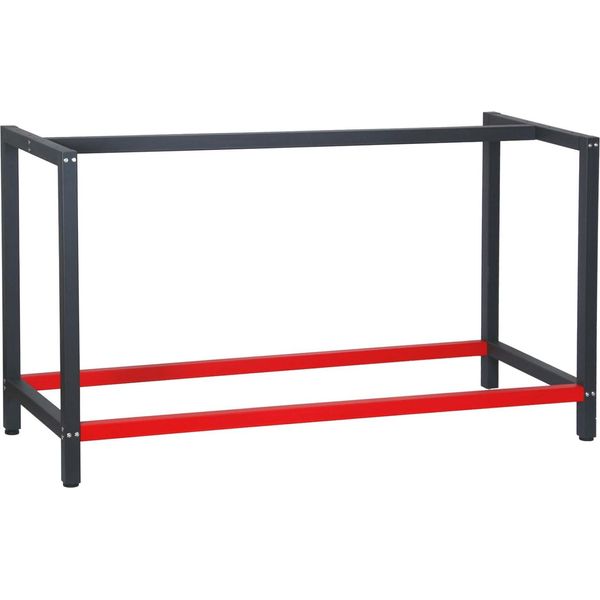 Telaio Del Banco Da Lavoro Wiltec 150 X 57 X 81 Cm In Acciaio, Telaio Del Banco Da Lavoro In Rosso Antracite, Telaio Del Tavolo Max. 200 Kg Come Banco Da Lavoro, Tavolo Da Lavoro E Credenza-image