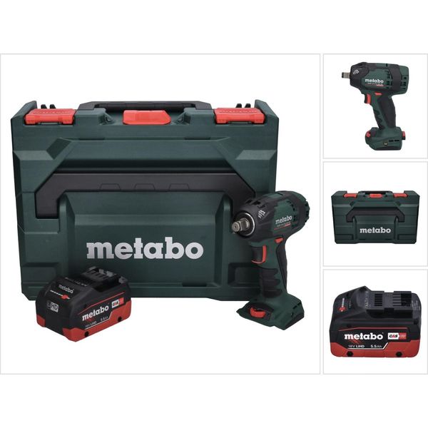 Metabo Ssw 18 Ltx 300 Bl Avvitatore A Impulsi A Batteria 18 V 300 Nm 1/2" Brushless + 1X Batteria Ricaricabile 5,5 Ah + Metabox - Senza Caricabatterie"-image
