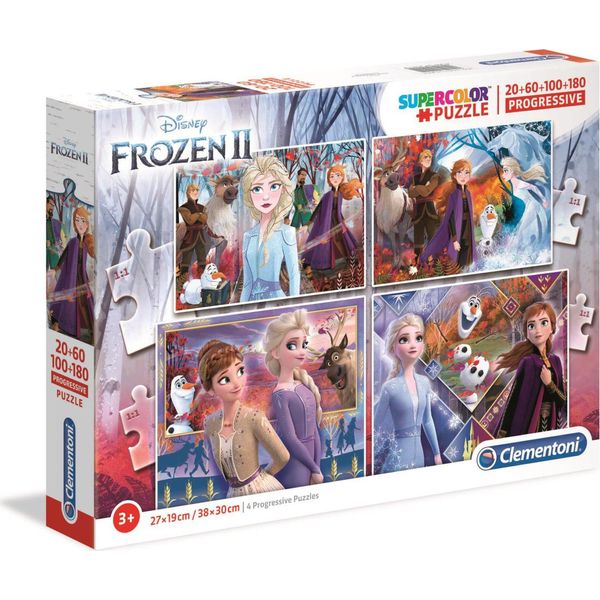 Set Di Puzzle Clementoni Supercolor - Disney Frozen Ii (20, 60, 100, 180 Pezzi)-image