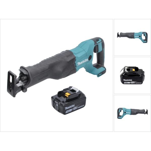 Sega A Nastro A Batteria Makita Djr 186 T1 18 V + 1X Batteria 5,0 Ah - Senza Caricabatterie-image
