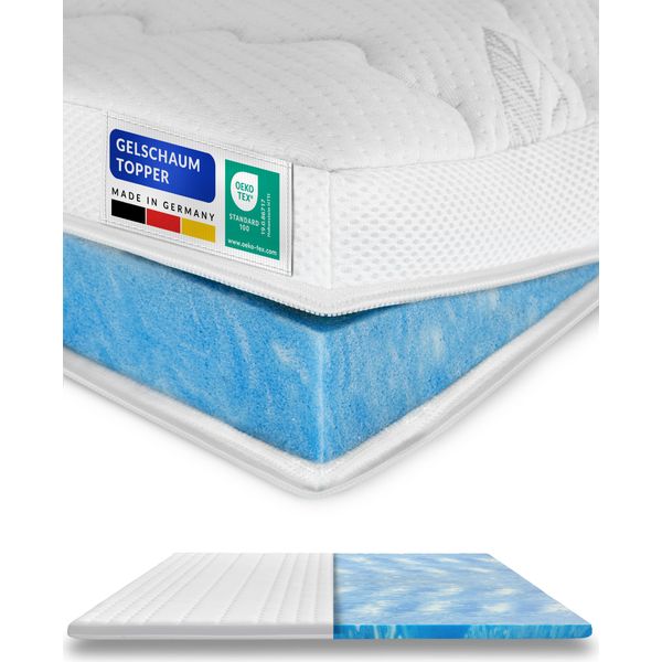 Am QualitäTsmatratzen | Premium Gel Schiuma Topper | 160X200 Cm | 6 Cm Di Altezza | Mattress Topper | 160/200 | Gel Topper-image