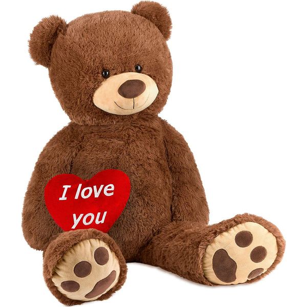 Brubaker Xxl Orsetto 100 Cm Marrone Con Cuore I Love You Peluche Di Peluche-image