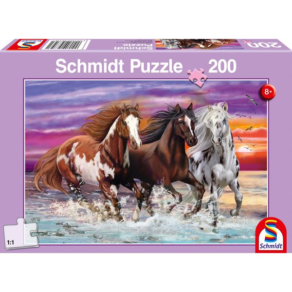 Schmidt Spiele Puzzle Wildes Pferde-Trio, Kinderpuzzle, Standard, 200 Teile, 56356-image
