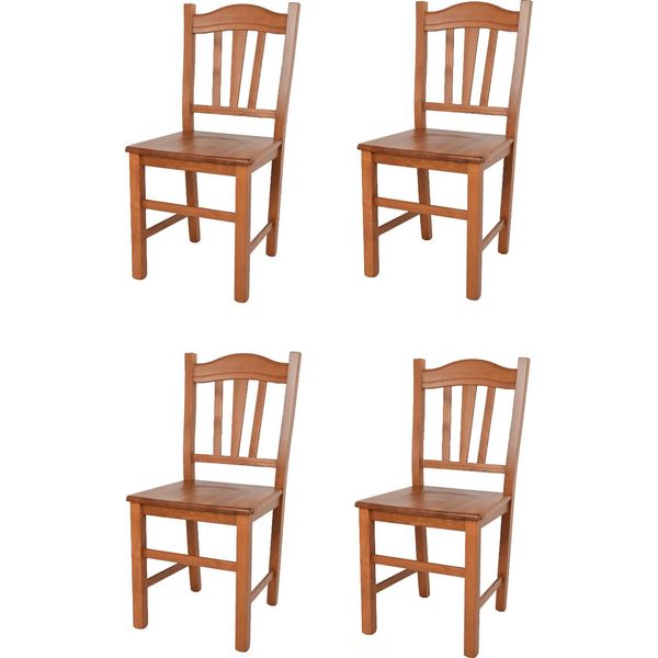 T M C S Tommychairs - Set Di 4 Sedie Silvana Per Cucina E Sala Da Pranzo, Struttura Robusta In Legno Di Faggio, Laccata Nel Colore Ciliegio E Seduta In Legno-image