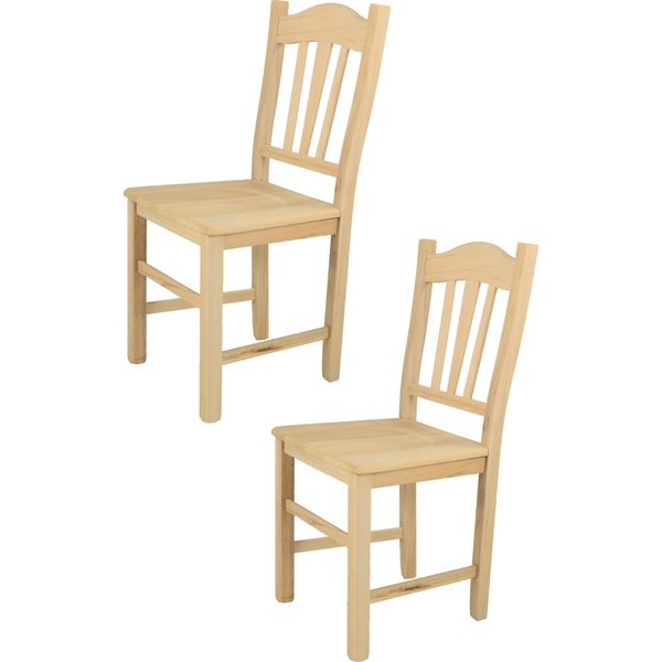 T M C S Tommychairs - Set Di 2 Sedie Silvana Per Cucina E Sala Da Pranzo, Struttura Robusta In Legno Di Faggio Lucidato, Non Trattato E Naturale Al 100%, Seduta In Legno Lucidato-image