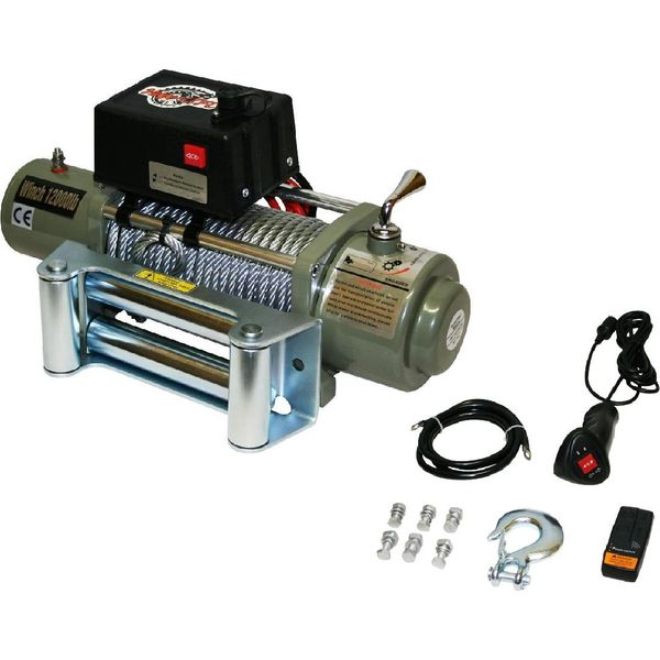 Varan Motors - Var-Sc12000Lb Avvolgitore Elettrico A Cavo 12V 5443KG Avvolgitore A Motore Forest Winch Offroad Quad Atv-image