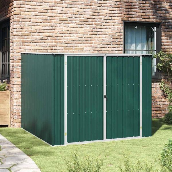 Vidaxl Casetta Da Giardino Verde 195X198X159 Cm Acciaio Zincato-image