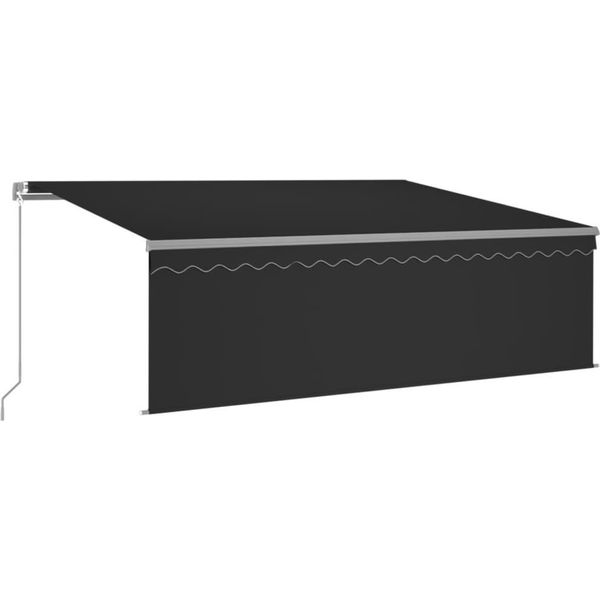 Vidaxl Tenda A Scomparsa Manuale Con Tenda A Rullo E Led 4,5X3 M Antracite-image