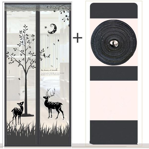 80X210Cm Grigio, Zanzariera Porta Zanzariera Magnete Tenda Volare Tenda Velcro Telaio-image