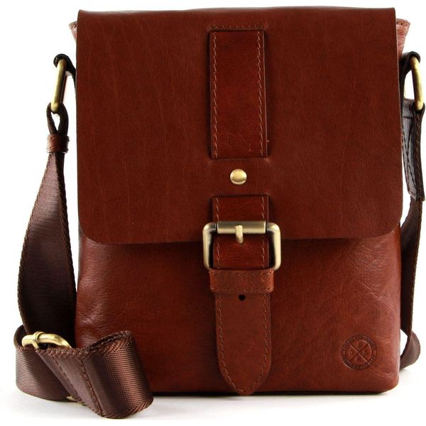 Saddler Pelle Borsa A Tracolla George Messenger Bag Midbrown Marrone-image