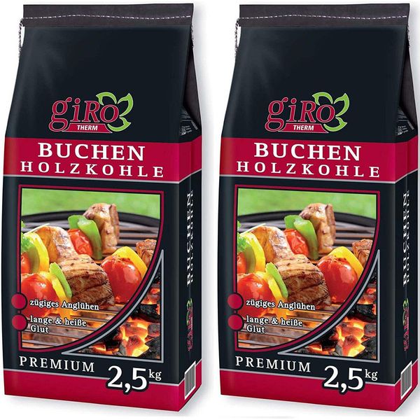 Carbonella Per Barbecue Giro Carbonella Di Faggio Di Qualità Superiore 2X 2,5 Kg-image