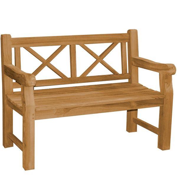 Panca Da Giardino Di Design Teako In Teak - Robusta Panca In Legno Per Giardino, Terrazza E Balcone - Resistente Alle Intemperie, Durevole E Di Facile Manutenzione (120 Cm)-image