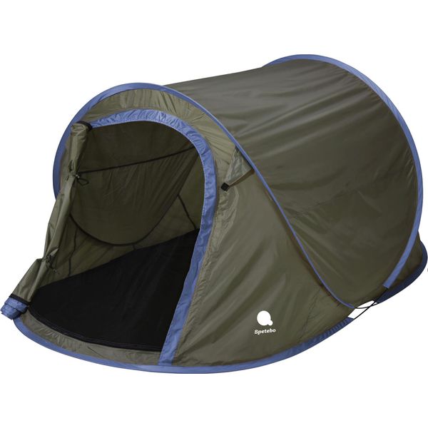 Tenda Da Lancio Per 2 Persone - 220 X 120 X 95 Cm - Tenda Pop Up - Colore: Verde-image