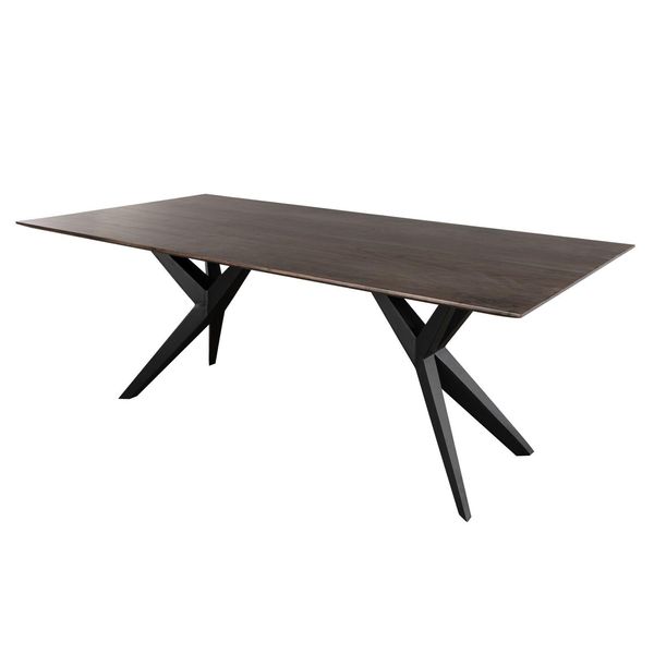 MASSIVMOEBEL24 | Tavolo Da Pranzo In Legno Di Acacia 140X90X76 Grigio Scuro Laccato Swiss Edge #08-image