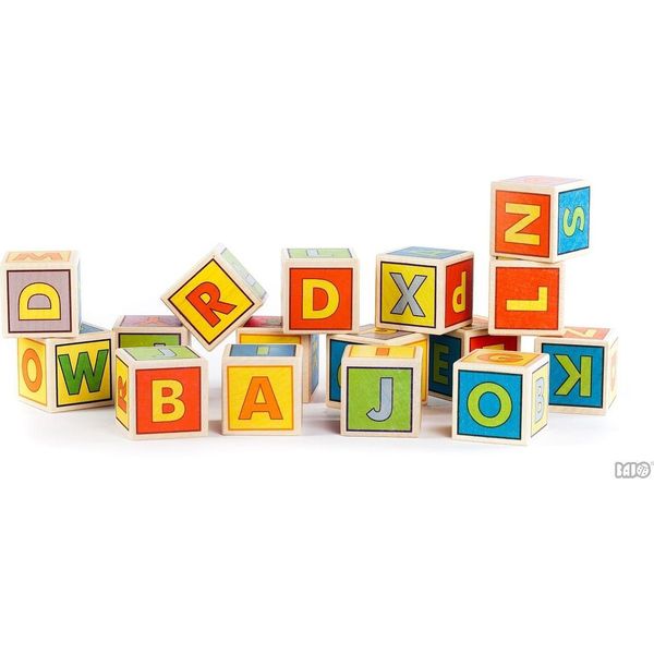 Blocchi Da Costruzione Bajo Alphabet - Set Di Giocattoli In Legno 16 Pezzi-image